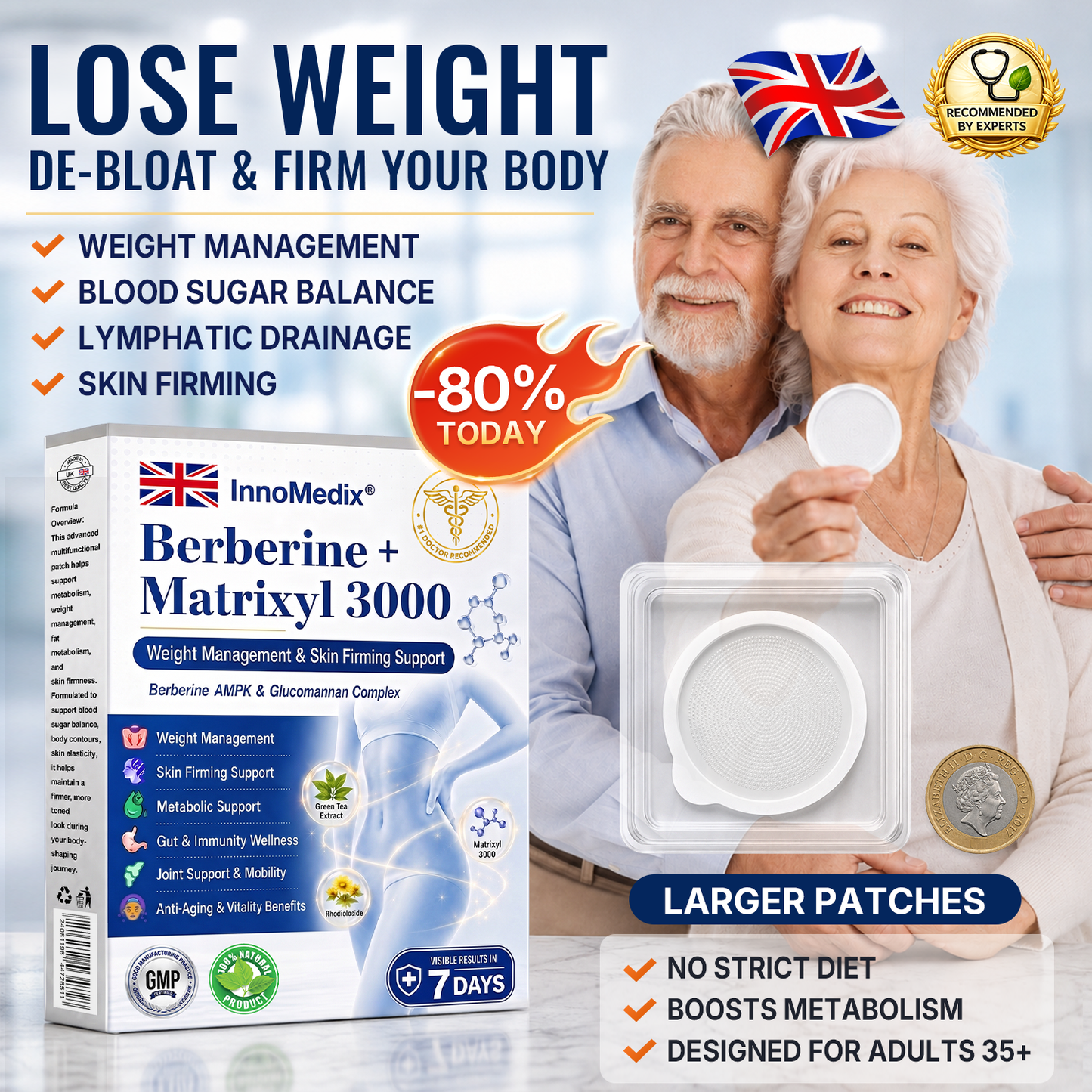 Best Seller 🇬🇧 𝙄𝙣𝙣𝙤𝙈𝙚𝙙𝙞𝙭®🥗𝘽𝙚𝙧𝙗𝙚𝙧𝙞𝙣𝙚 + 𝙈𝙖𝙩𝙧𝙞𝙭𝙮𝙡 3000 𝘼𝙙𝙫𝙖𝙣𝙘𝙚𝙙 𝙉𝙖𝙣𝙤 𝙈𝙞𝙘𝙧𝙤𝙣𝙚𝙚𝙙𝙡𝙚 𝙋𝙖𝙩𝙘𝙝—𝙎𝙪𝙥𝙥𝙤𝙧𝙩𝙨 𝙬𝙚𝙞𝙜𝙝𝙩 𝙢𝙖𝙣𝙖𝙜𝙚𝙢𝙚𝙣𝙩, 𝙗𝙡𝙤𝙤𝙙 𝙨𝙪𝙜𝙖𝙧 𝙗𝙖𝙡𝙖𝙣𝙘𝙚, 𝙡𝙮𝙢𝙥𝙝𝙖𝙩𝙞𝙘 𝙛𝙡𝙤𝙬, 𝙖𝙣𝙙 𝙨𝙢𝙤𝙤𝙩𝙝𝙚𝙧-𝙡𝙤𝙤𝙠𝙞𝙣𝙜 𝙨𝙠𝙞𝙣📣