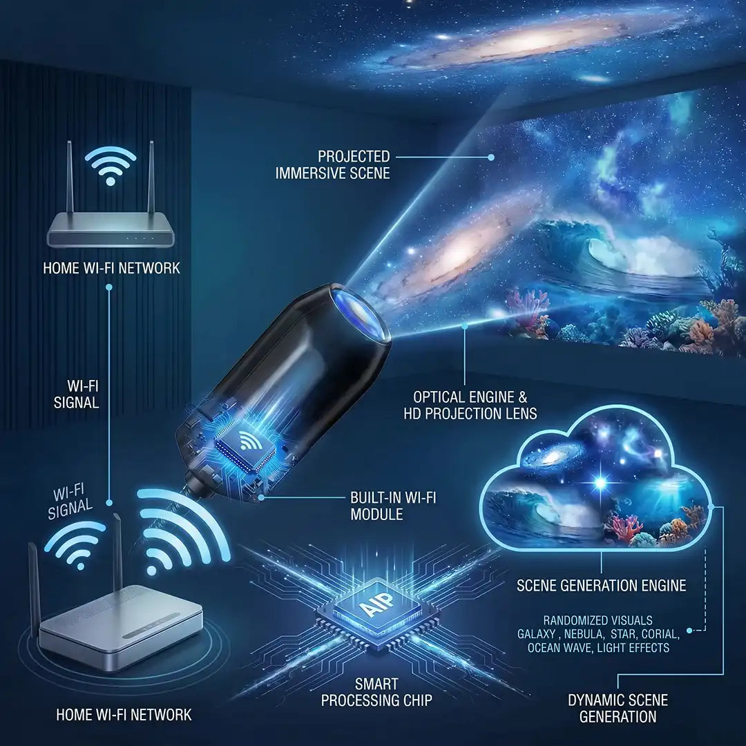 Billhol® 🇬🇧 Night Light Projector  - Smart Holographic Star Projector